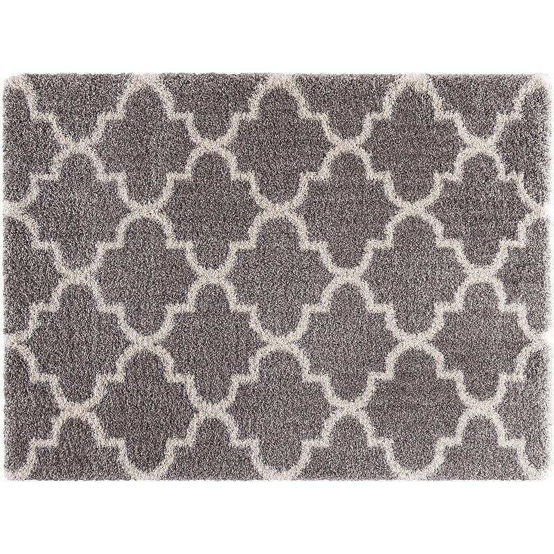 Concord Global Ocean Marrakech Trellis Shag Rug, Silver, 8X10 Ft