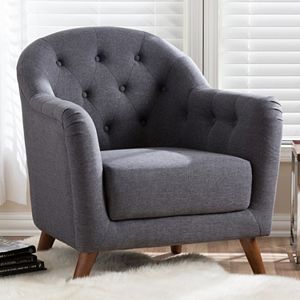 Baxton Studio Lotus Mid-Century Modern Arm Chair