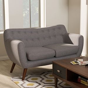 Baxton Studio Harper Mid-Century Modern Loveseat