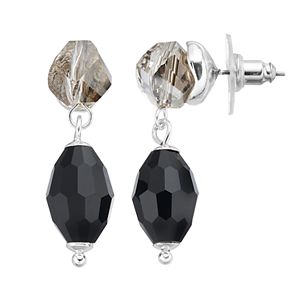 Napier Black Bead Nickel Free Double Drop Earrings