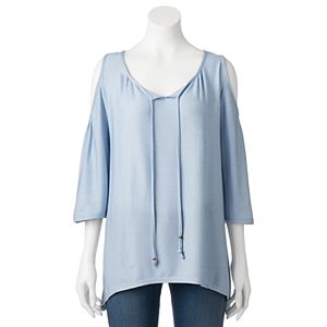 Women's French Laundry Cold Shoulder Sharkbite-Hem Tunic