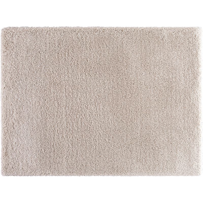 Concord Global Ocean Plain Solid Shag Rug, Beige, 5X7 Ft