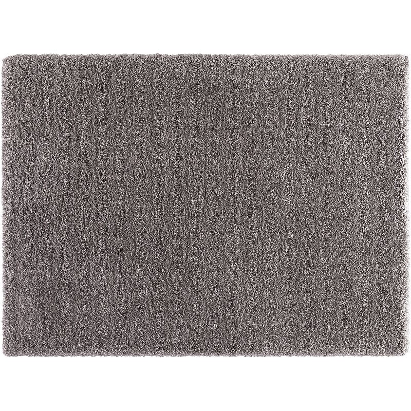 Concord Global Ocean Plain Solid Shag Rug, Silver, 6.5X9 Ft