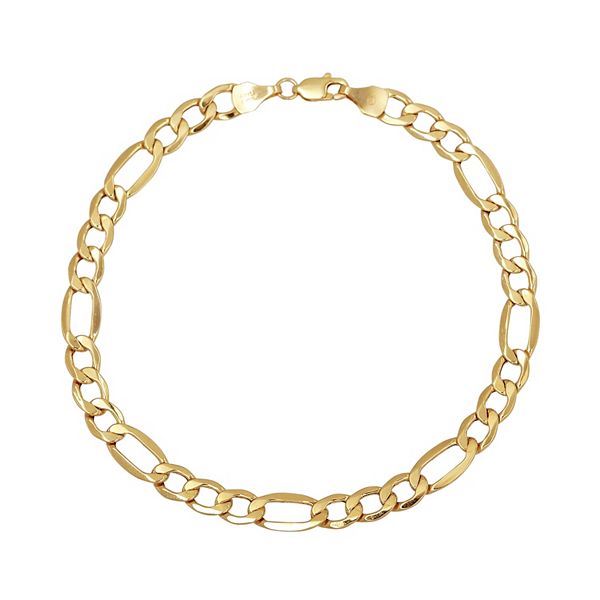 Everlasting Gold 14k Gold Figaro Chain Bracelet