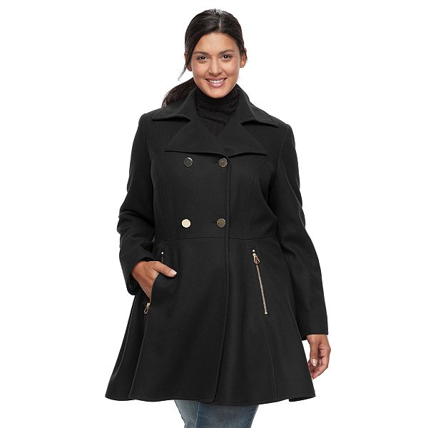 Plus Size Apt. 9® Wool Blend Double-Breasted Coat