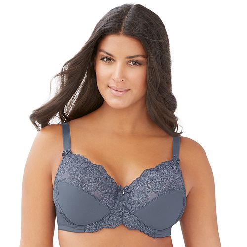 Glamorise Bras Elegance Lacy Wonderwire FullFigure Bra 9035