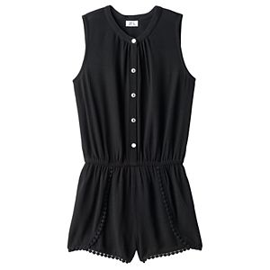 Girls 7-16 Joey B Button Front Gauze Romper