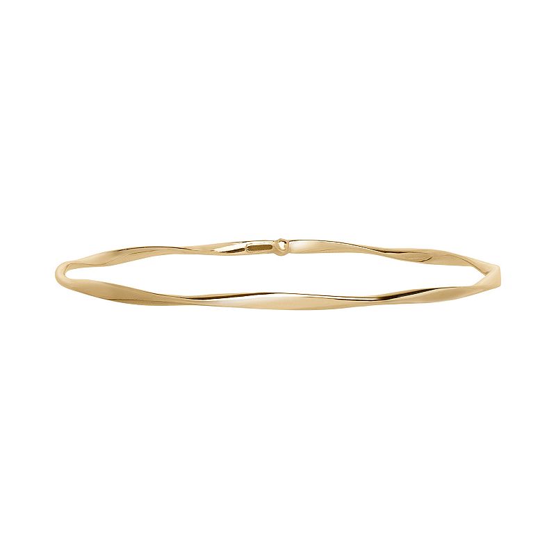 Everlasting Gold 14k Gold Twist Bangle Bracelet, Womens, Size: 8