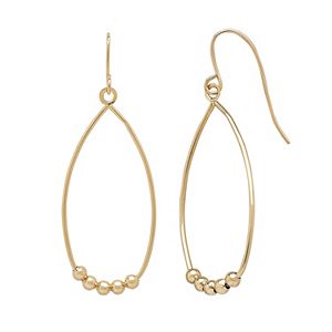 Everlasting Gold 10k Gold Beaded Teardrop Earrings