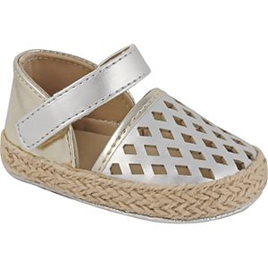 Baby Girl Wee Kids Metallic Laser-Cut Espadrille Crib Shoes