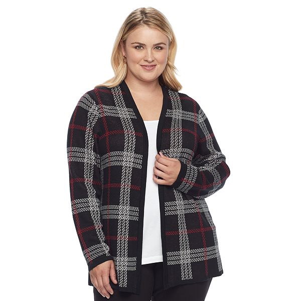 Plus size 2025 plaid cardigan