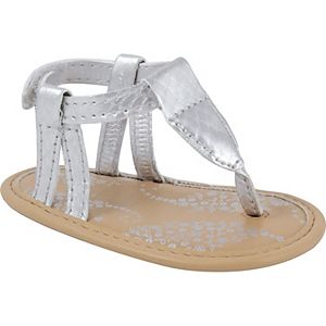 Baby Girl Wee Kids Metallic Thong Crib Sandals