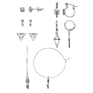 Mudd® Arrow Stud & Hoop Earring Set