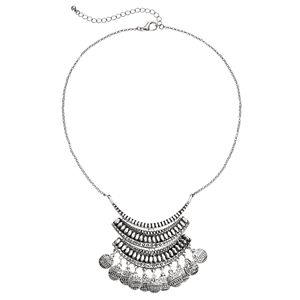 Mudd® Textured Shaky Disc Statement Necklace