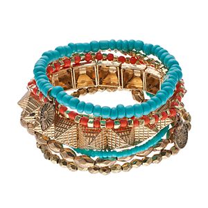 Mudd® Pyramid Beaded Multi Strand Stretch Bracelet