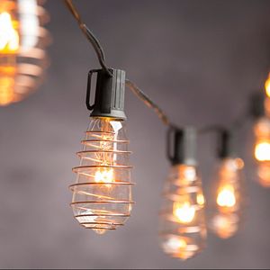 Cleveland Vintage Lighting Indoor \/ Outdoor Copper Finish Edison Bulb String Lights