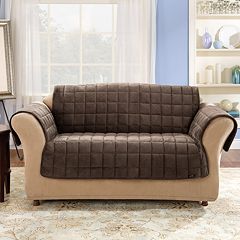 Reversible Taupe/Chocolate Microfiber Sofa Protector by SureFit at