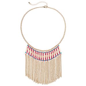 Mudd® Seed Bead Fringe Statement Necklace