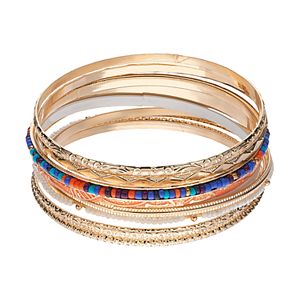 Mudd® Beaded & Textured Bangle Bracelet Set