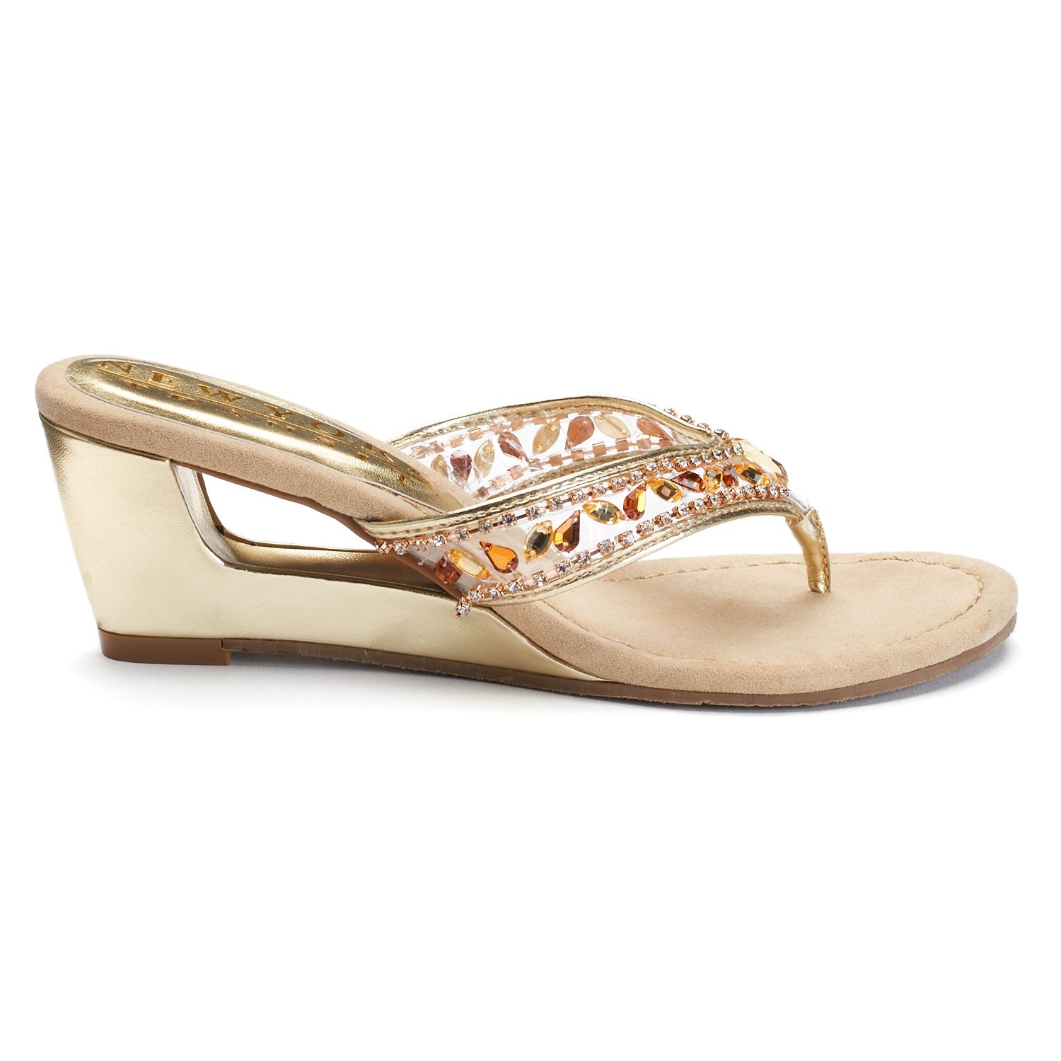 new york transit fun time women's wedge sandals