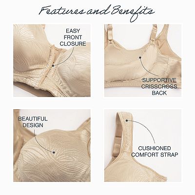 Playtex 18 Hour Front Close Wireless Bra with Back Support E525
