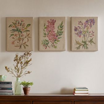 Madison Park Botanicals Linen Wall Art 3 pc Set