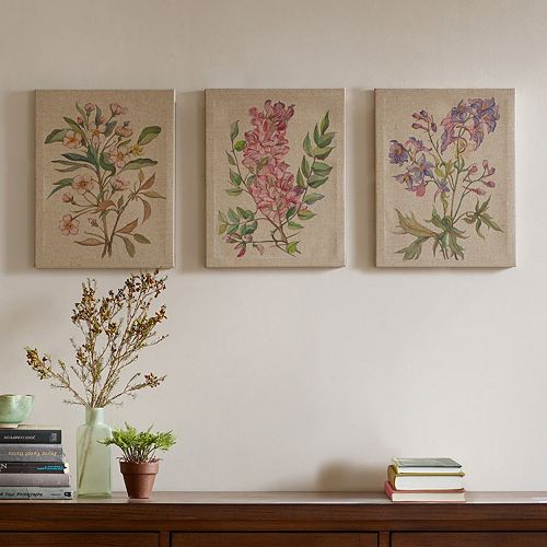 Madison Park Botanicals Linen Wall Art 3piece Set