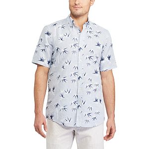 Big & Tall Chaps Classic-Fit Floral Tropical Linen-Blend Button-Down Shirt
