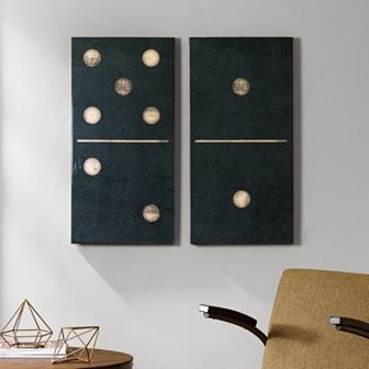 INK+IVY Two Black Dominos Canvas Wall Art 2 pc Set