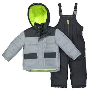 Baby Boy OshKosh B'gosh® Quilted Colorblocked Jacket & Bib Overall Snow Pants Set