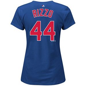 Plus Size Majestic Chicago Cubs Anthony Rizzo Name and Number Tee