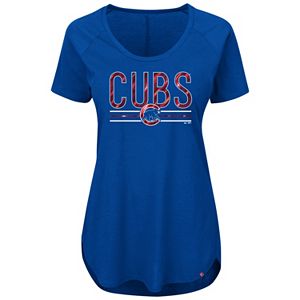 Plus Size Majestic Chicago Cubs Wordmark Tee