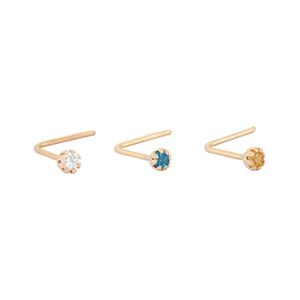 10k Gold Cubic Zirconia Nose Ring Set