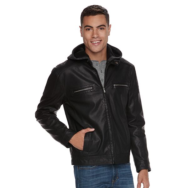 Kohls faux leather jacket mens best sale