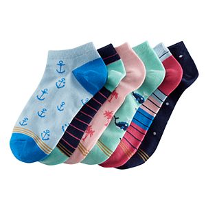 Girls 7-16 GOLDTOE 6-pk. Nautical Liner Socks