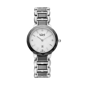 burgi Women's Diamond Two Tone Stainless Steel & Ceramic Watch