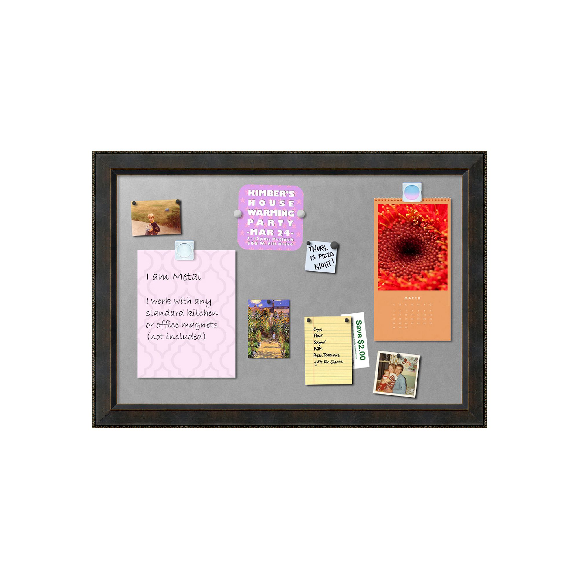Amanti Art Signore Bronze Finish Framed Magnetic Board Wall Decor