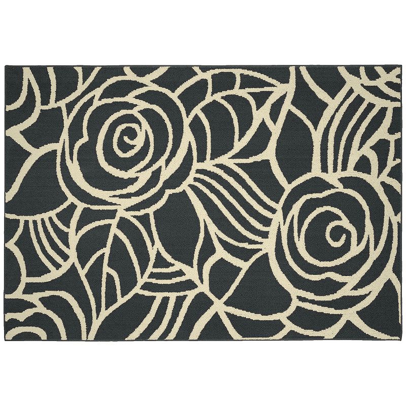 Garland Rug Rhapsody Floral Rug, Grey, 8X10 Ft