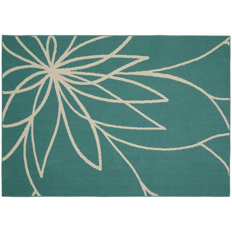 Garland Rug Grand Floral Rug, Blue, 8X10 Ft