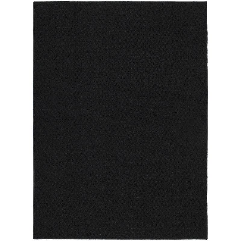 Garland Rug Town Square Solid Area Rug, Black, 7.5X9.5 Ft
