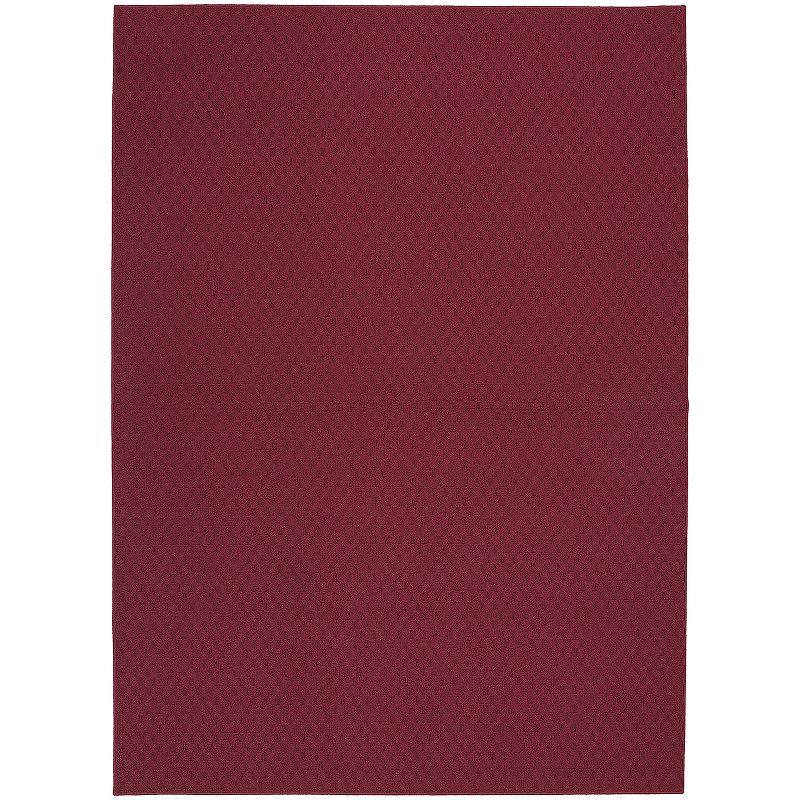 Garland Rug Town Square Solid Area Rug, Red, 7.5X9.5 Ft