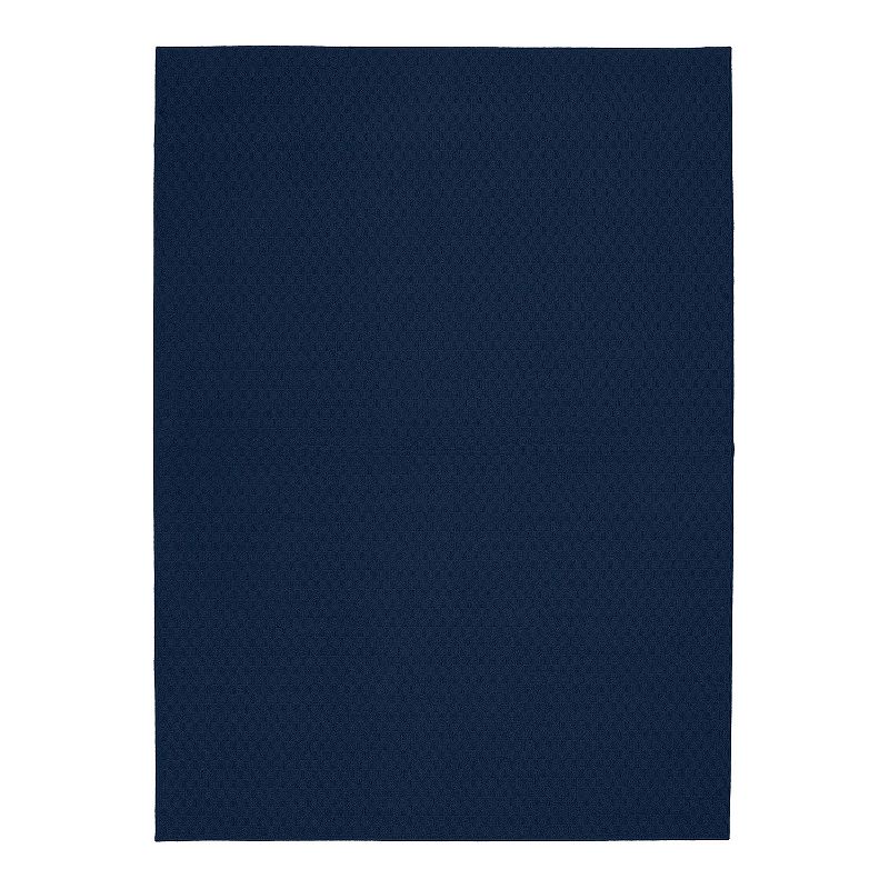 Garland Rug Town Square Solid Area Rug, Blue, 7.5X9.5 Ft