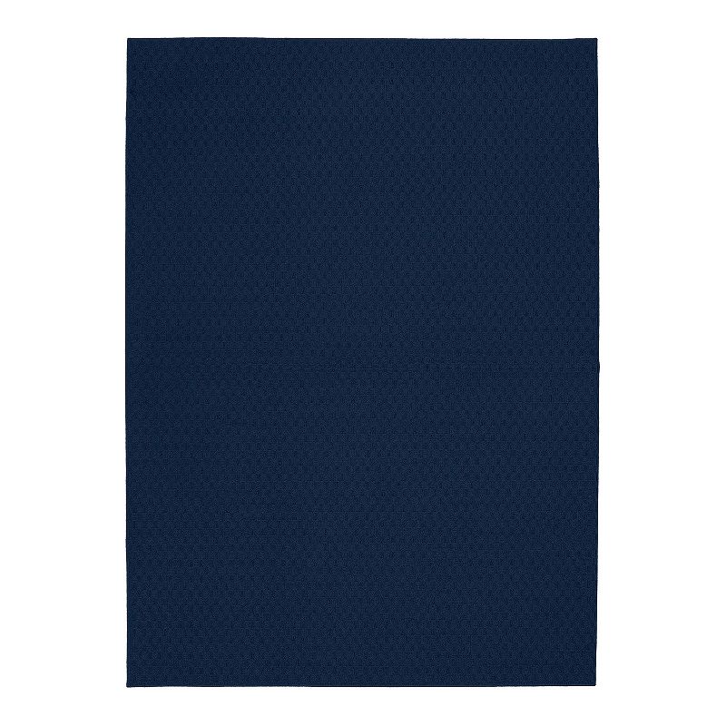 Garland Rug Town Square Solid Area Rug, Blue, 7.5X9.5 Ft