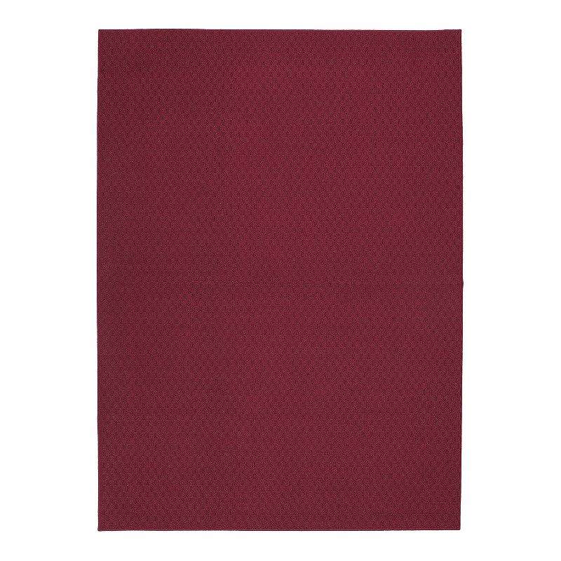 Garland Rug Town Square Solid Area Rug, Red, 9X12 Ft