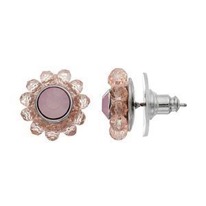 Simply Vera Vera Wang Nickel Free Pink Beaded Halo Stud Earrings