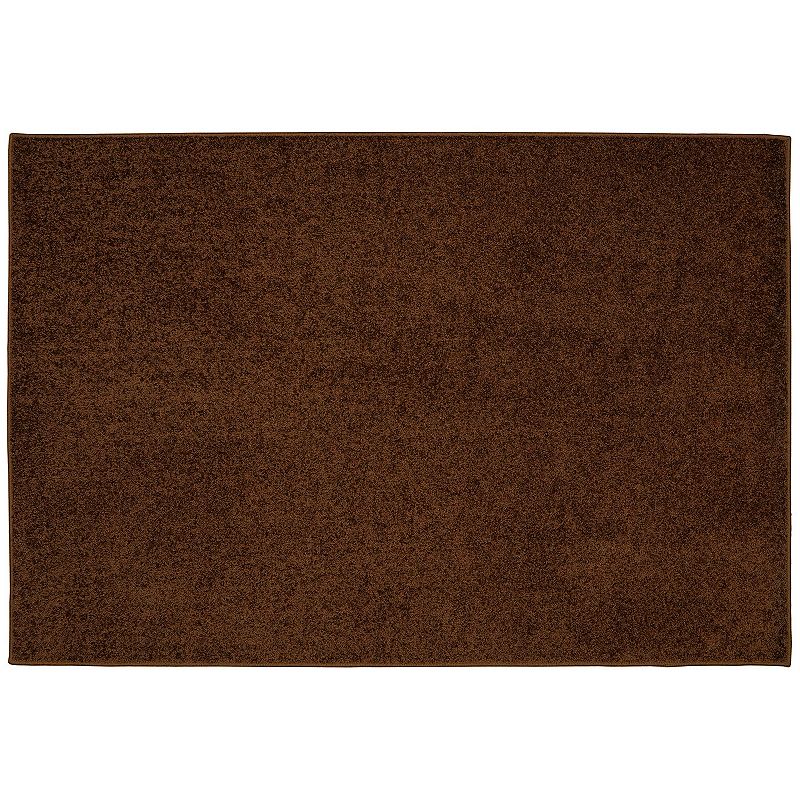 Garland Rug Value Plush Solid Rug, Brown, 5X7 Ft