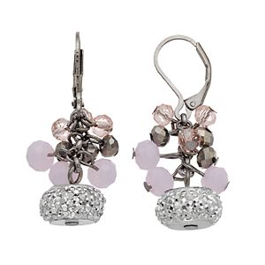 Simply Vera Vera Wang Nickel Free Pink Beaded Cluster Drop Earrings