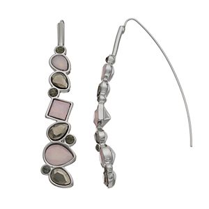 Simply Vera Vera Wang Pink Faceted Stone Nickel Free Threader Earrings