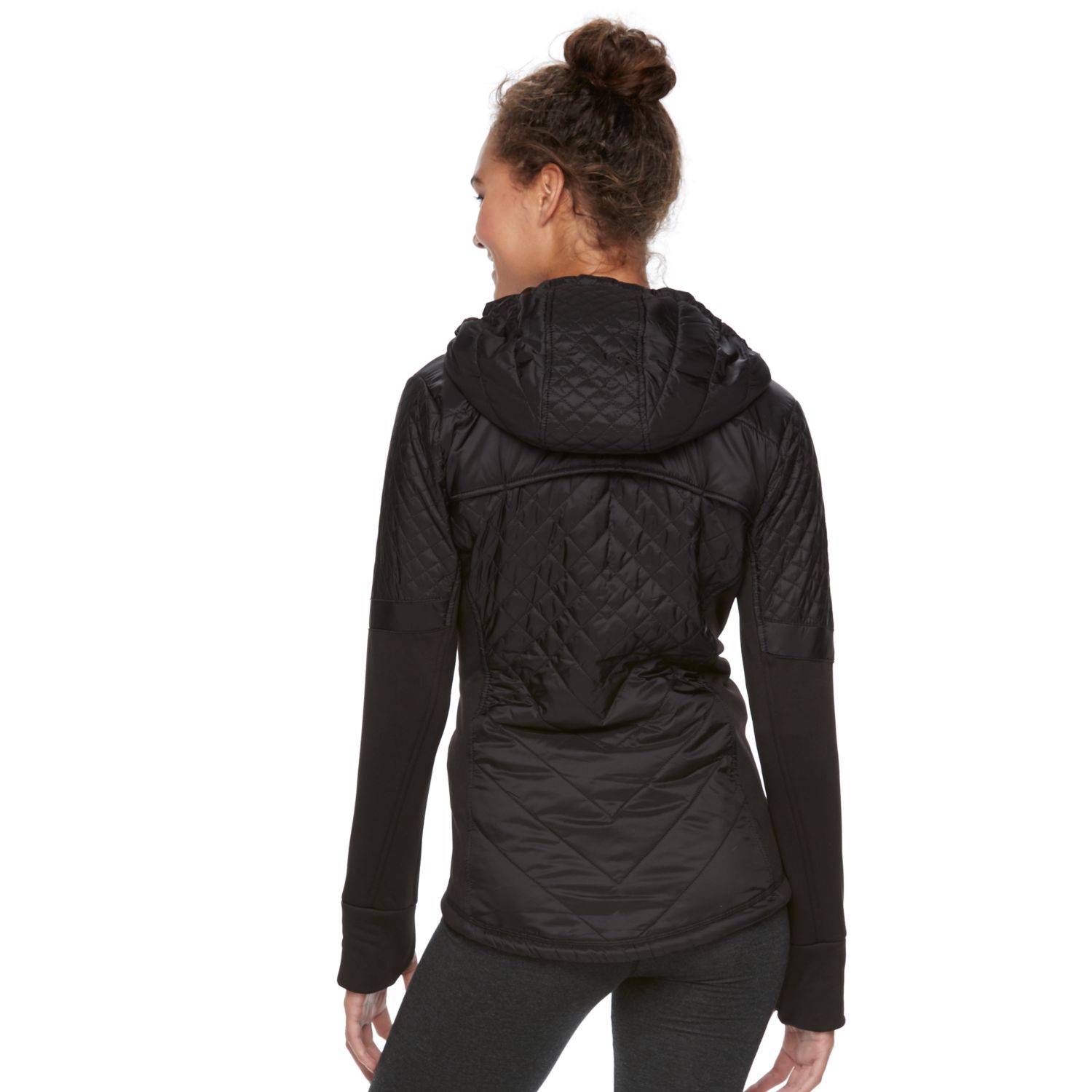 women's tek gear hooded quilted jacket