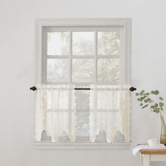 No. 918 Alison Light Filtering Lace Sheer Kitchen Tier Pair